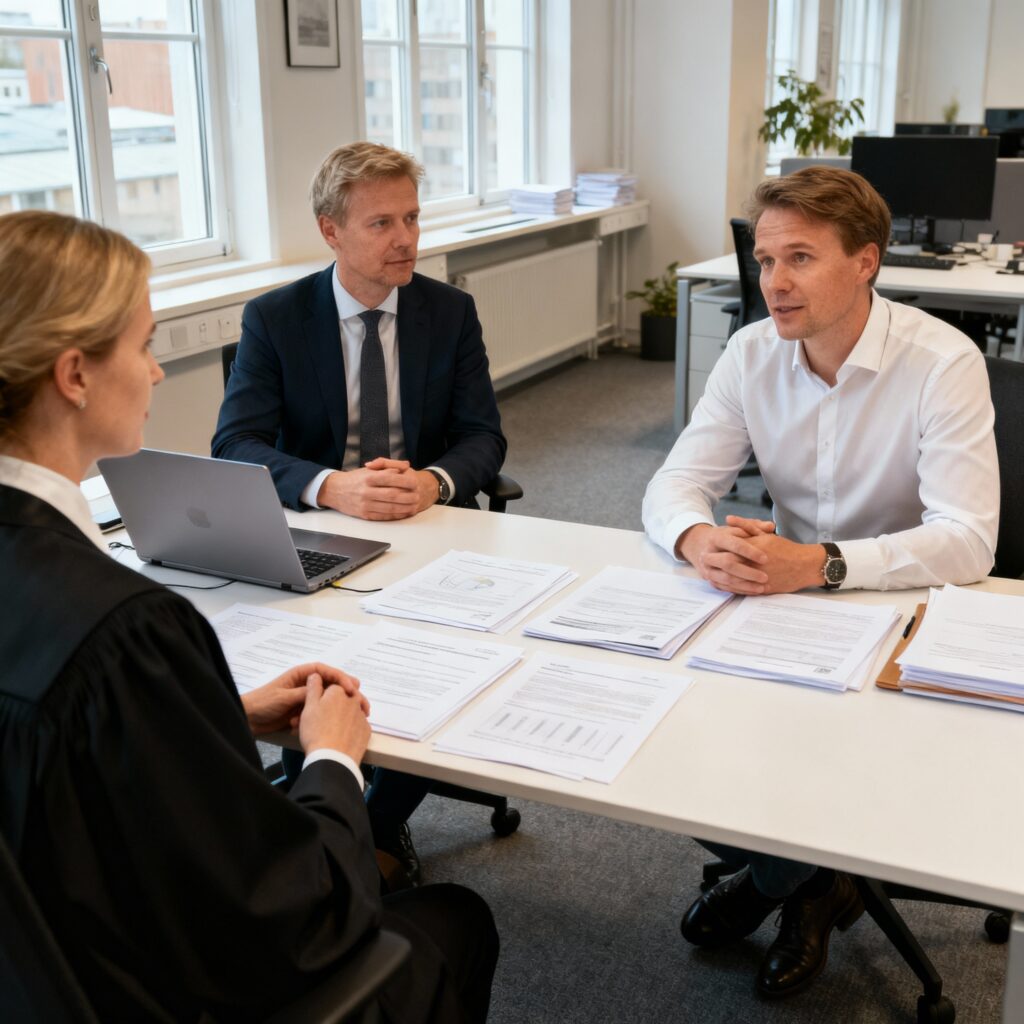 företagande som frågar proffesionella om legala aspekter innan han startar boalget